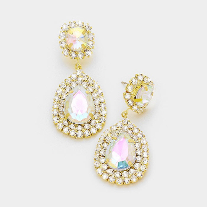 AB Crystal Teardrop Earrings