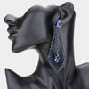 Navy Rhinestone Cut Out Chandelier Earrings   | Pageant Earrings