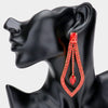 Red Crystal Rhinestone Cut Out Chandelier Earrings | Pageant Earrings | 507998
