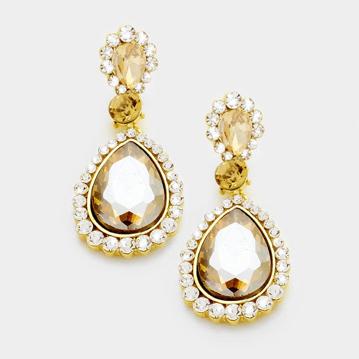 Little Girls Topaz Crystal Earrings