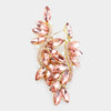 Peach Marquise Stone Dangle Pageant Earrings | Prom Earrings