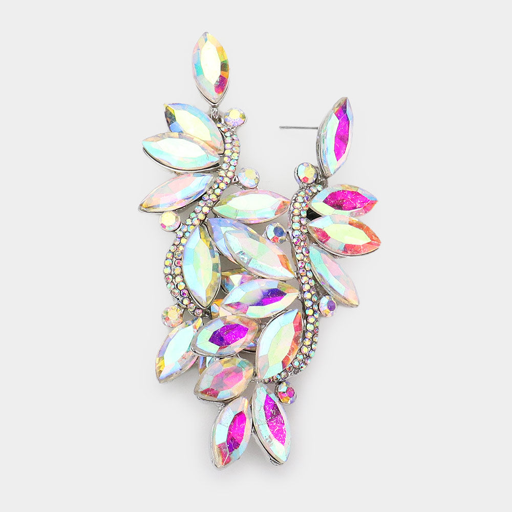 AB Marquise Stone Dangle Pageant Earrings | Prom Earrings