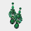 Emerald Multi-stone Dangle Pageant Earrings 