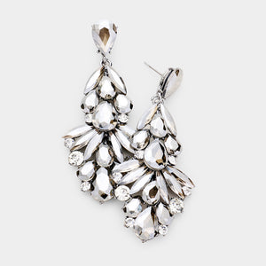 Black Diamond on Hematite Chandelier Earrings | 441982