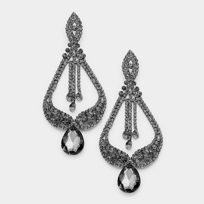 Black Diamond Pageant Earrings | "Miss America" 