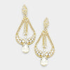 Clear Pageant Earrings on Gold | "Miss America"