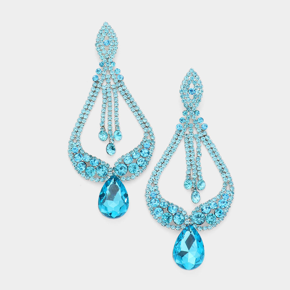 Aqua Pageant Earrings | "Miss America"