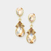 Little Girls Light Topaz Teardrop Earrings on Gold