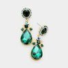  Little Girls Emerald Crystal Teardrop Earrings