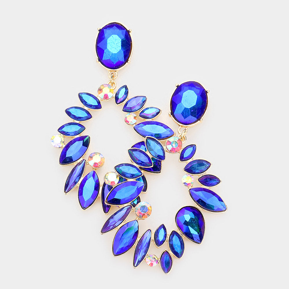 Royal blue pageant earrings clearance