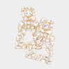 Clear Crystal Cluster Door Knocker Earrings on Gold | Pageant Earrings