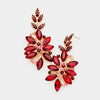 Dark Red Crystal Petal Pageant Earrings | Prom Earrings