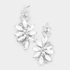 Clear Crystal Petal Pageant Earrings | Prom Earrings