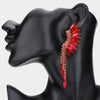 Red Crystal Angel Wing Pageant Earrings | Prom Earrings