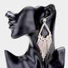 Rhinestone Fringe Clear on Rose Gold Pageant Earrings