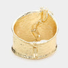 Clear Multi Shaped Crystal Stone Embellished Hinged Pageant Bracelet | Evening Bracelet on Gold |  504822