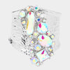 AB Multi Shaped Crystal Stone Embellished Hinged Pageant Bracelet | Evening Bracelet