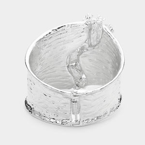 AB Multi Shaped Crystal Stone Embellished Hinged Pageant Bracelet | Evening Bracelet |  552065