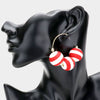 Red Thread Ball Fun Fashion Earrings | Runway Earrings