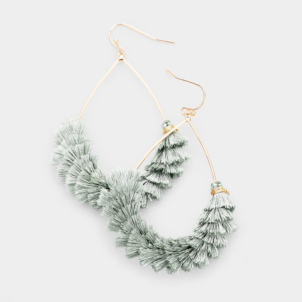 Fun Fashion Mint Drop Tassel Earrings