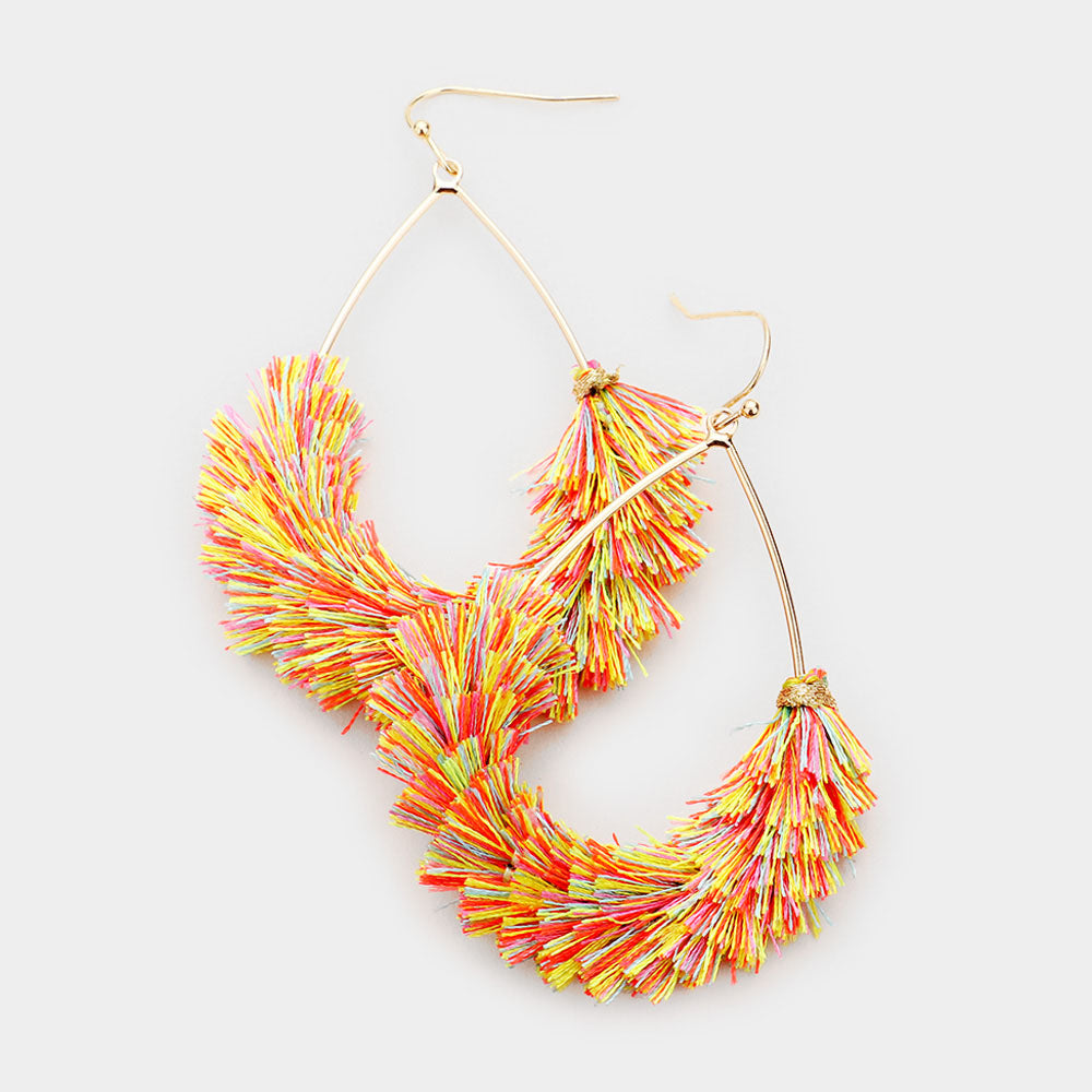 Fun Fashion Multi-Color Drop Tassel Earrings