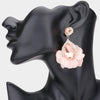 Peach Teardrop Fabric Petal Fun Fashion Dangle Earrings