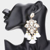 Clear Crystal and Tassel Flower Fun Fashion Chandelier Earrings