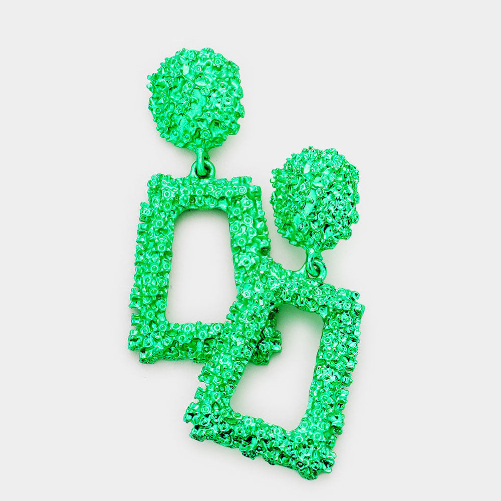 Green Metal Fun Fashion Knocker Earrings | Fun Fashion Earrings 