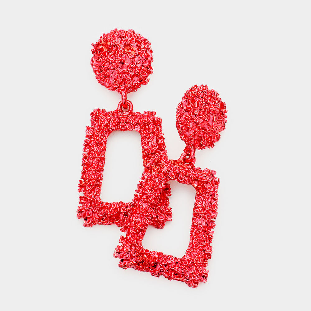 Red Metal Fun Fashion Knocker Earrings | Fun Fashion Earrings
