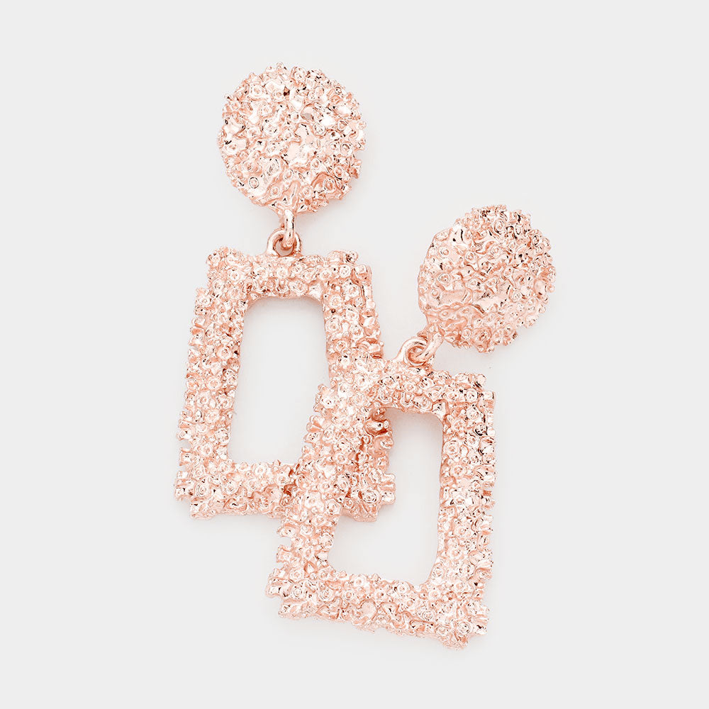 Rose Gold Metal Fun Fashion Knocker Earrings | Fun Fashion Earrings