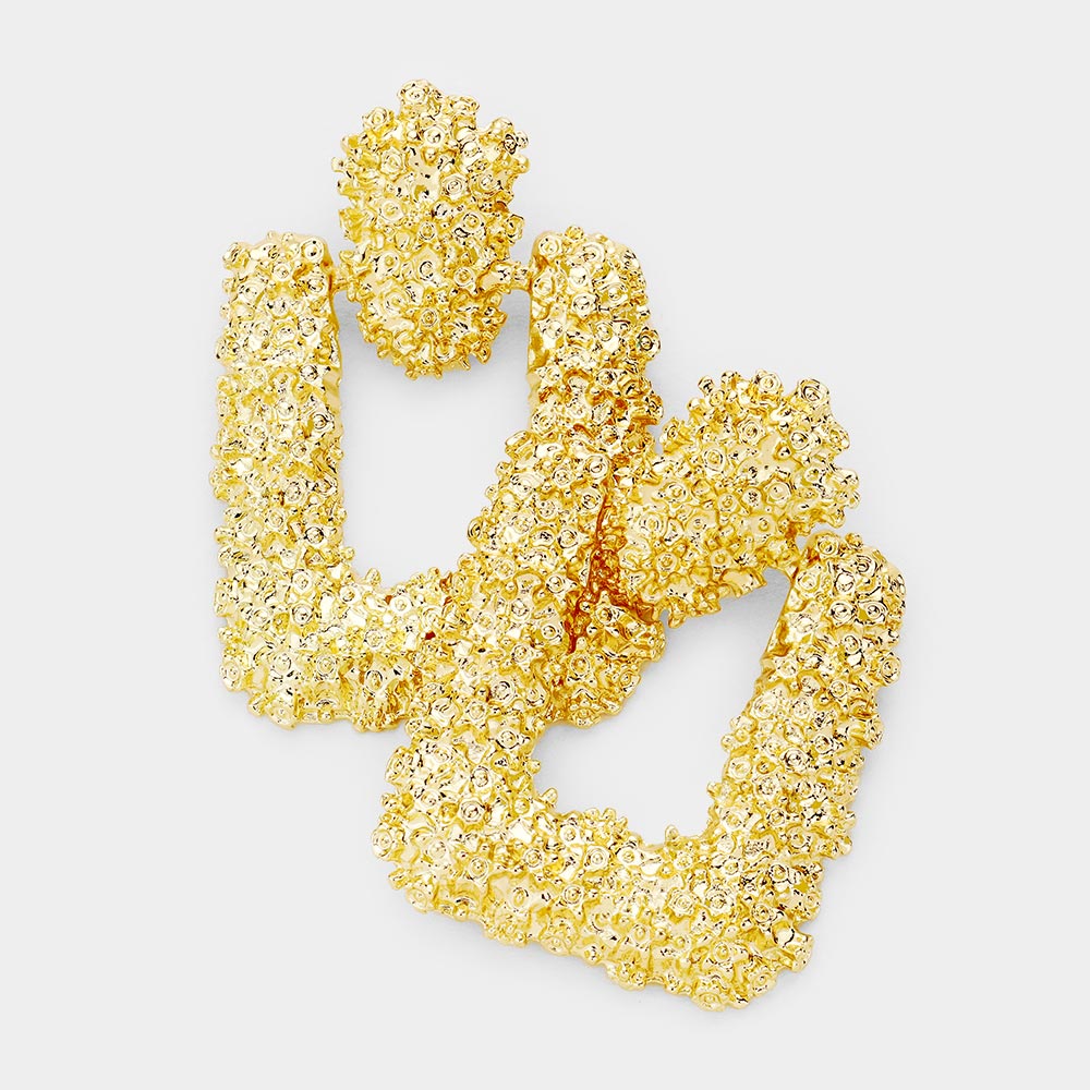 Gold Thick Metal Fun Fashion Knocker Earrings | Fun Fashion Earrings