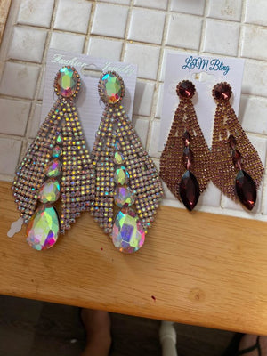 Mini Garnet / Deep Purple Chandelier Earrings | LMB - 008