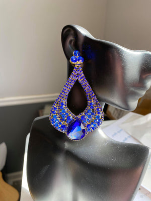 Mini Sapphire Crystal Cut Out Drop Earrings | Prom Earrings | LMB - 010
