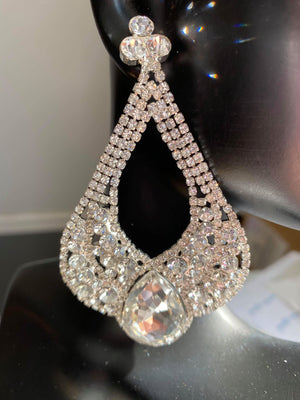 Mini Crystal Cut Out Drop Earrings | Prom Earrings | LMB - 012