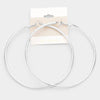 14K Gold Filled Silver Metallic Hoop Earrings | 3.75" | 424992