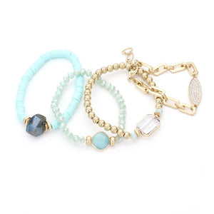 Heishi Mint Layered Fun Fashion Bracelets | 509184