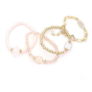 Heishi Pink Layered Fun Fashion Bracelets | 509185