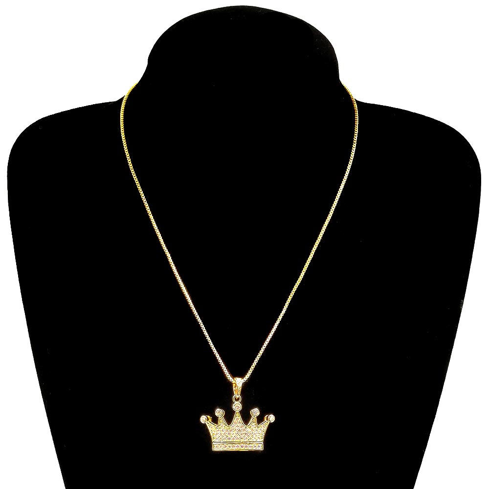 Gold crown necklace pendant store