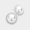 White Pearl and Rhinestone Bridal Earrings | Wedding Earrings | 472124