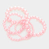 5 Piece Pink Pearl Strand Stretch Pageant Bracelet | Pearl Bracelet | 574039