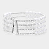 4 Row Bridal Rhinestone and White Pearl Bracelet  | Wedding Bracelet | 477182