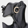 Clear on Gold Rhinestone Hoop Earrings | 1.25"