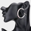 AB Rhinestone Hoop Earrings | 1.75"
