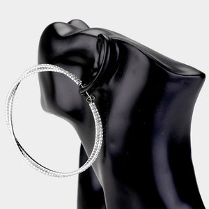 Rhinestone Double Open Hoop Earrings  | Pageant Earrings | 429399