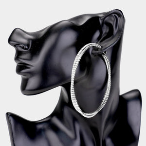 Rhinestone Double Open Hoop Earrings
