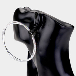 AB Rhinestone Double Open Hoop Earrings  | Pageant Earrings | 429400