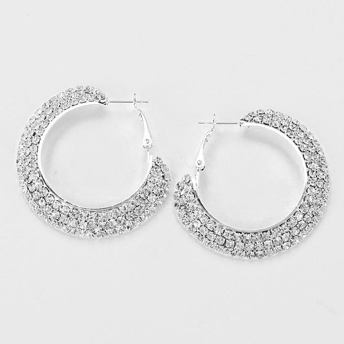 Little Girls Crystal Hoop Earrings