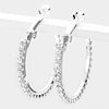 1.25' Crystal rhinestone hoop earrings