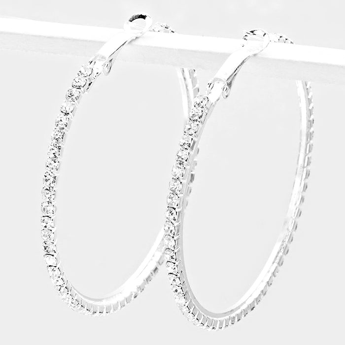 Crystal Rhinestone Hoops | 2.25"