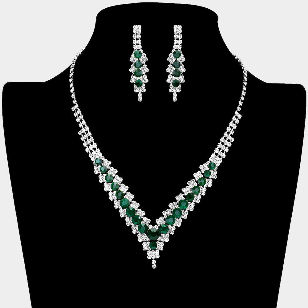 Emerald green prom jewelry deals